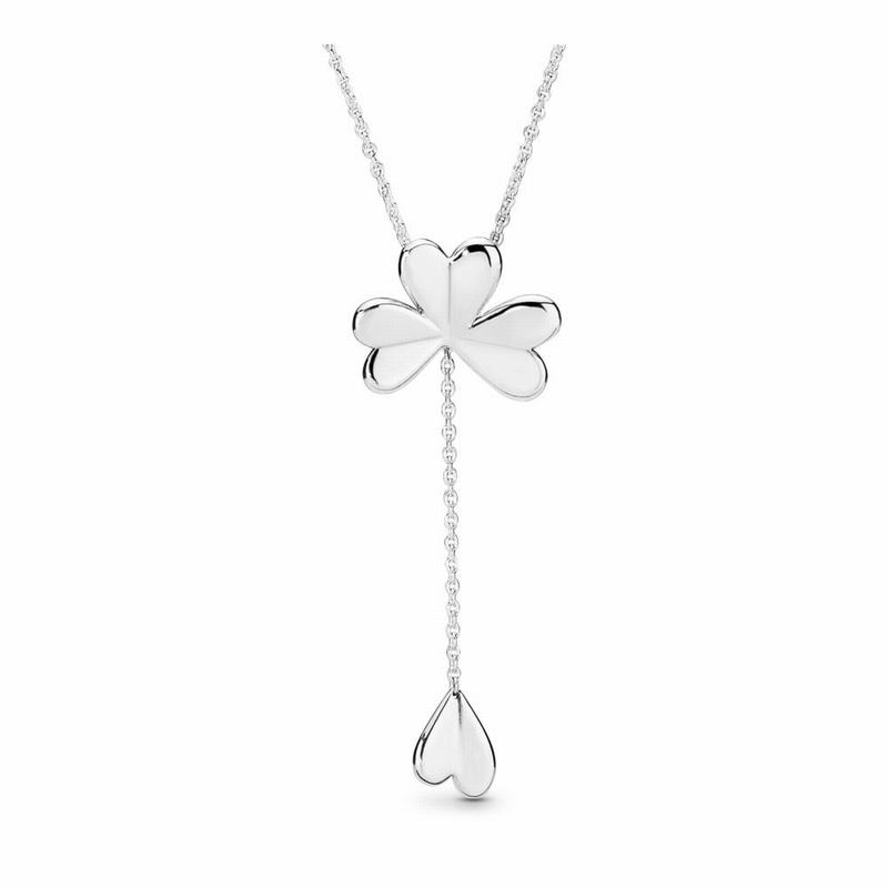 Pandora Lucky Four-Leaf Clover Necklace Silver Egypt WE8423906